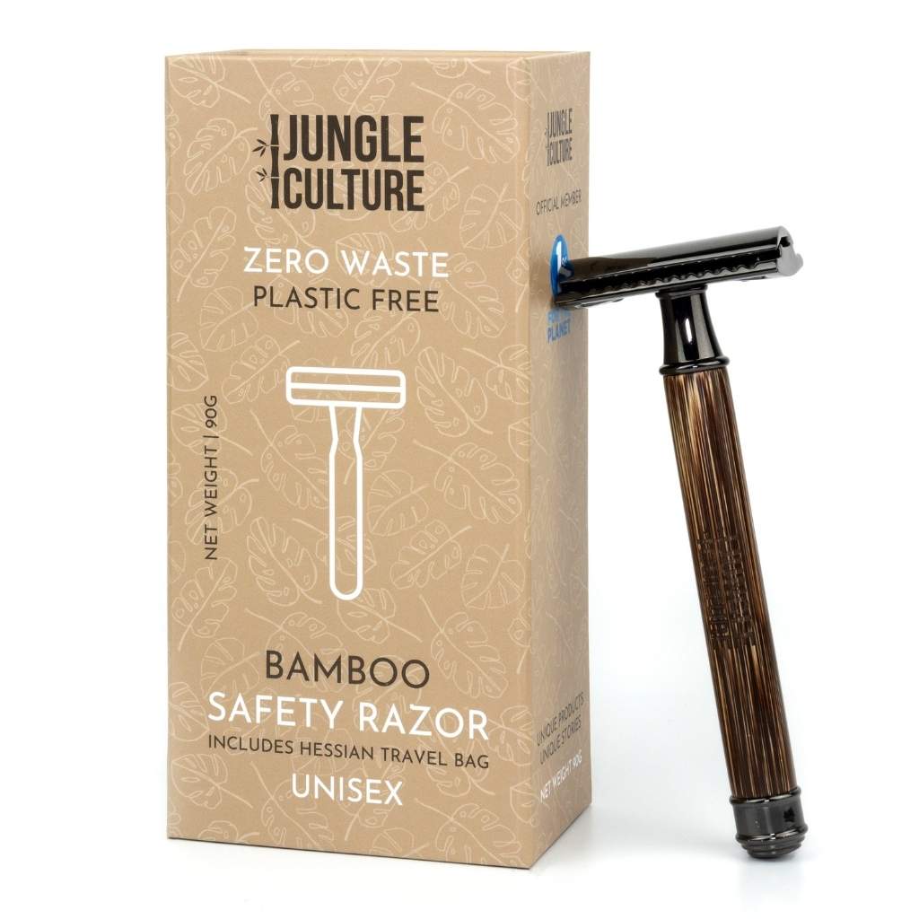 Bamboo Safety Razor | DE Unisex Reusable Razor w/ Jute Travel Bag