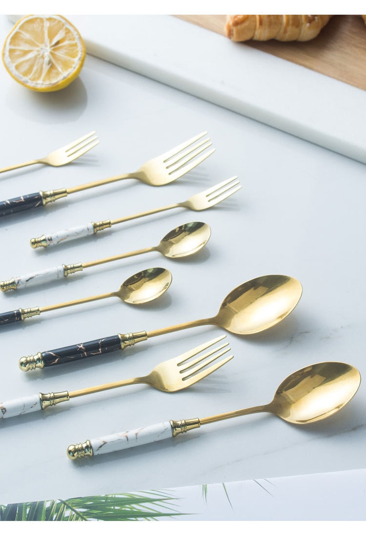 30pcs Ceramic Vintage Cutlery Set