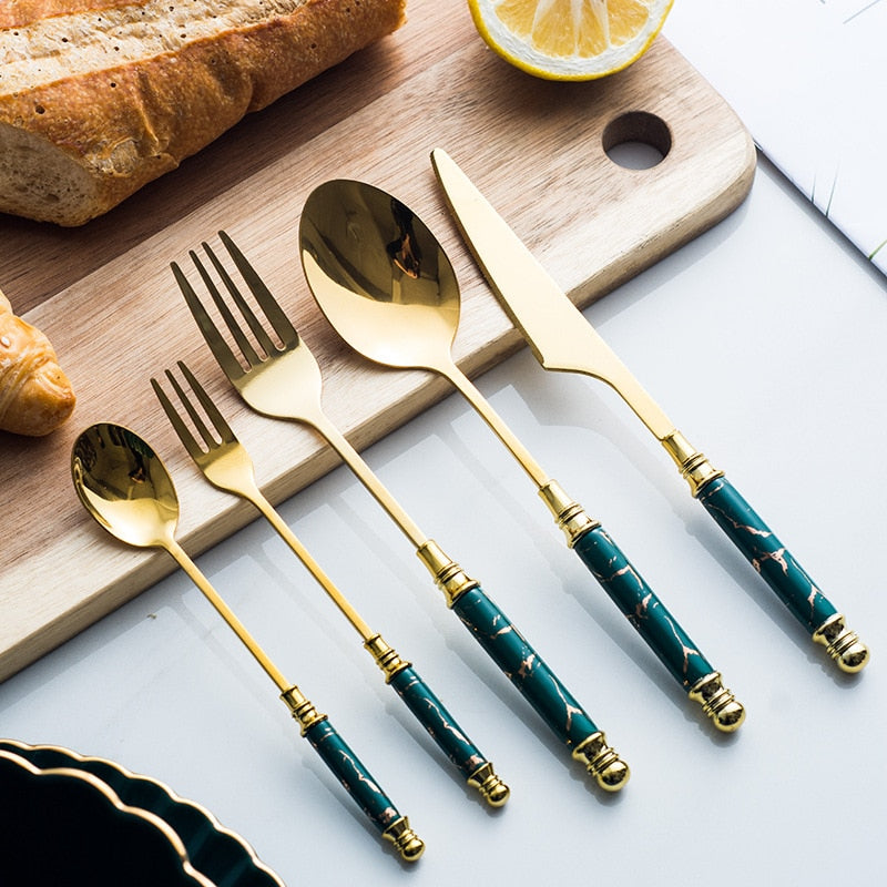 30pcs Ceramic Vintage Cutlery Set