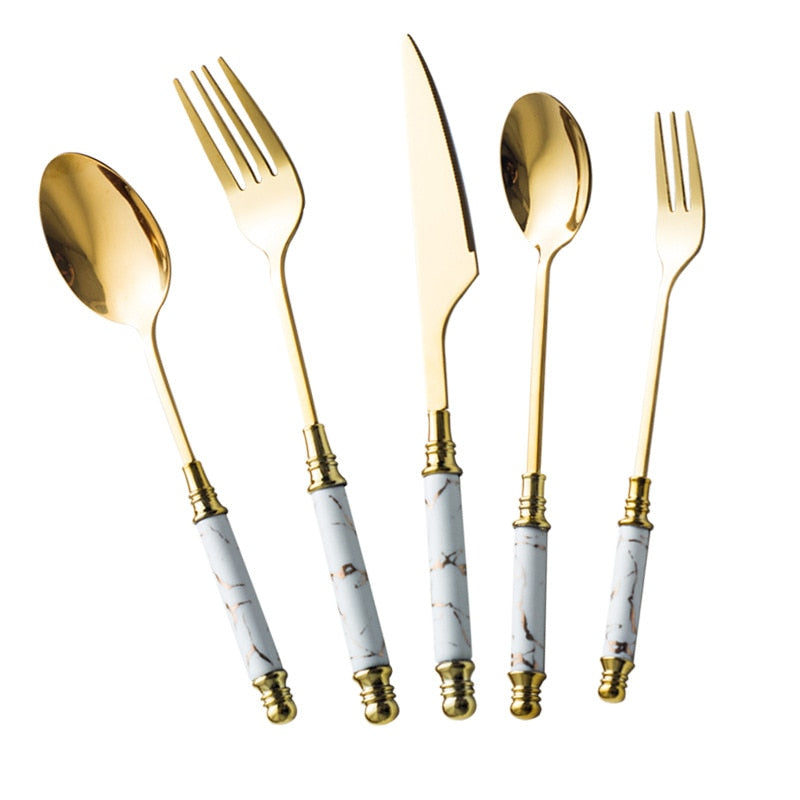 30pcs Ceramic Vintage Cutlery Set