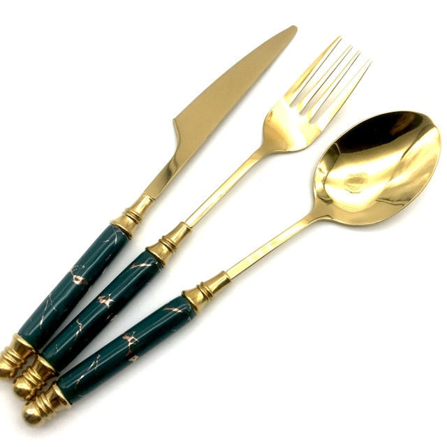 30pcs Ceramic Vintage Cutlery Set