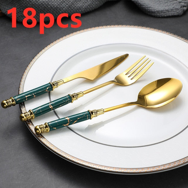 30pcs Ceramic Vintage Cutlery Set