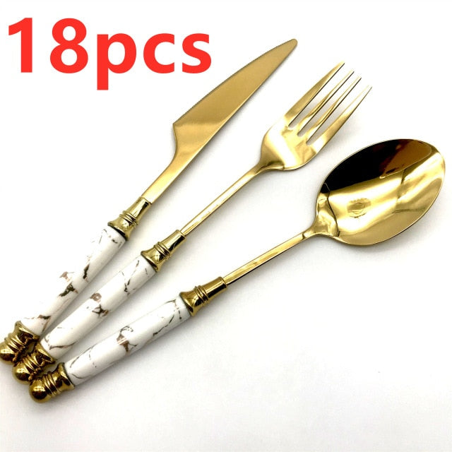 30pcs Ceramic Vintage Cutlery Set