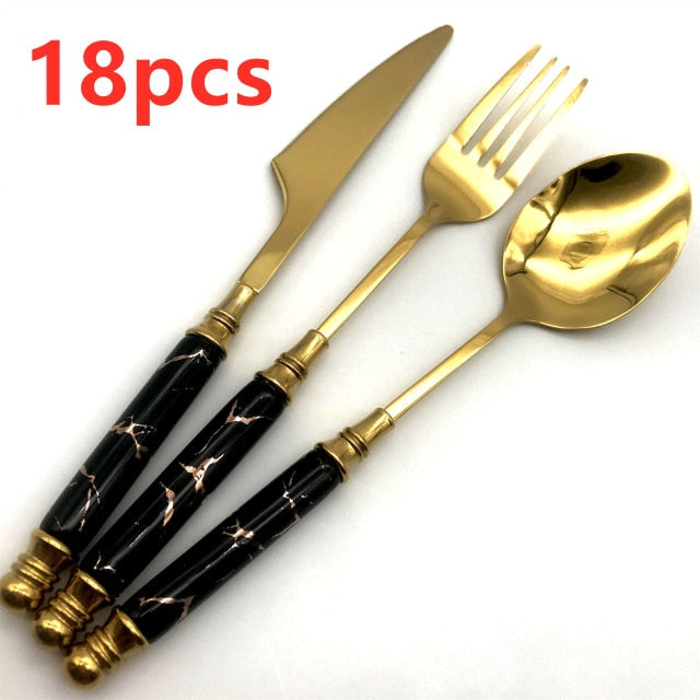 30pcs Ceramic Vintage Cutlery Set