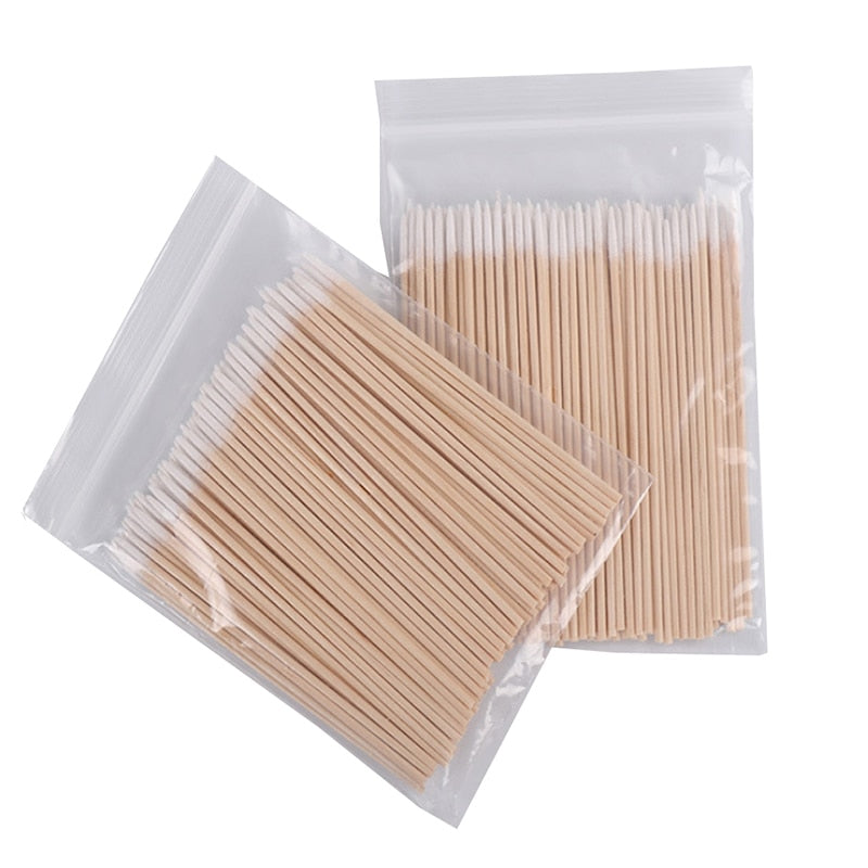 Micro Cotton Swab Brushes for Eyelash Extensions Cleaning